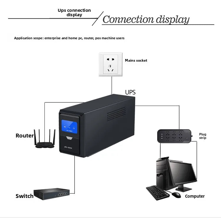 UPS uninterruptible power supply 650VA390W battery 220V home computer monitoring street lamp cat power outage backup