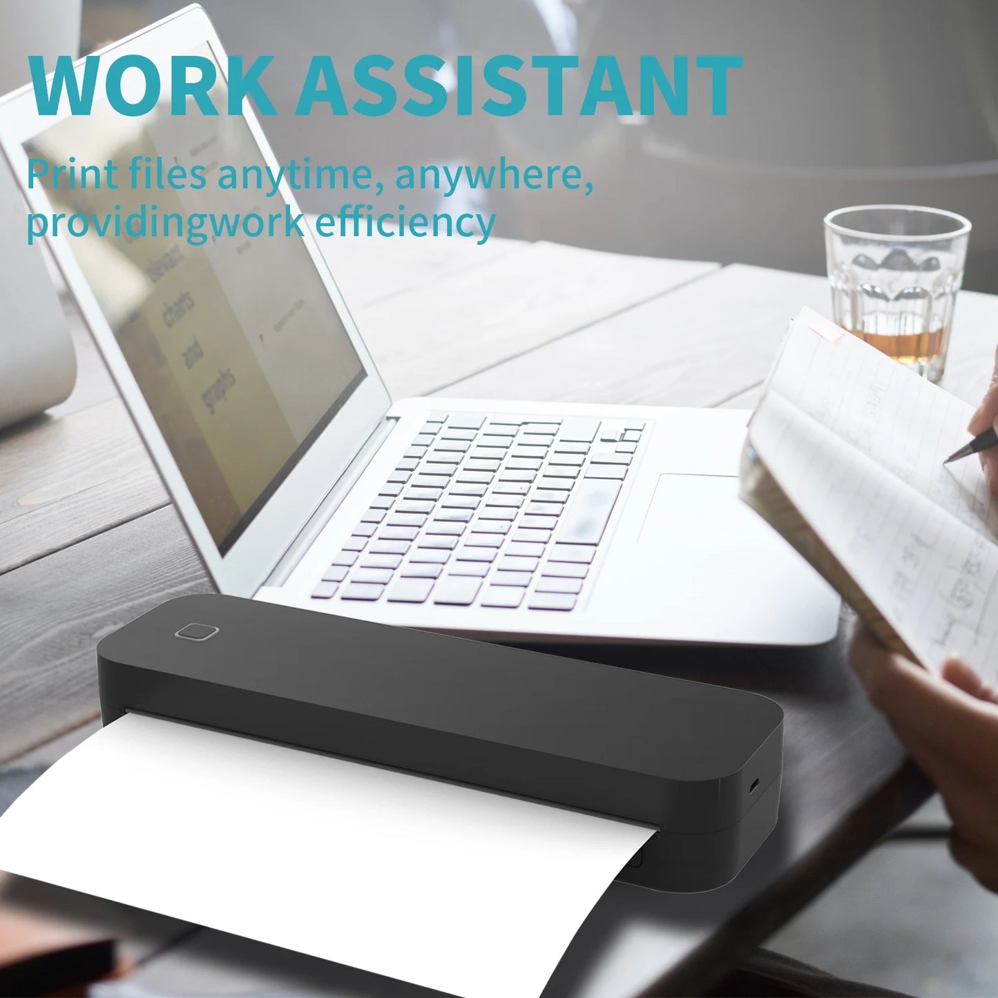 Inkless Portable A4 Thermal Printer Bluetooth PDF Excel Word Document Printing Machine Paper Roll For Office Work Home School