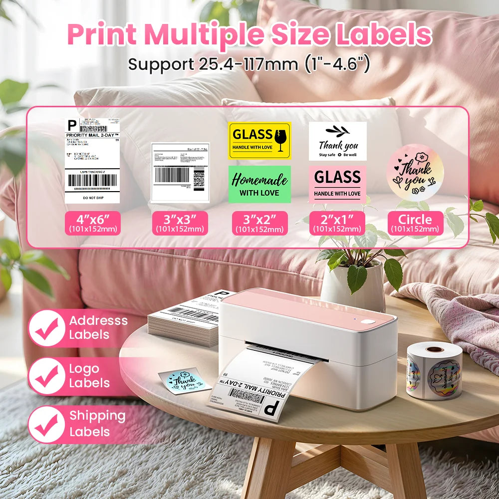 【Droshipping】Phomemo PM-241-BT Shipping Label Printer 4X6 Wireless Shipping Labels Printer for Small Business