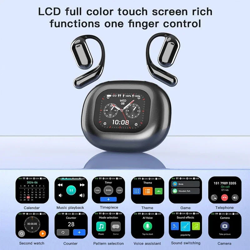 UYUXIO AI Translating Earbuds Real Time with 144 Languages Translation Earphone with Touch LCD Screen OWS Headphone Ear Buds