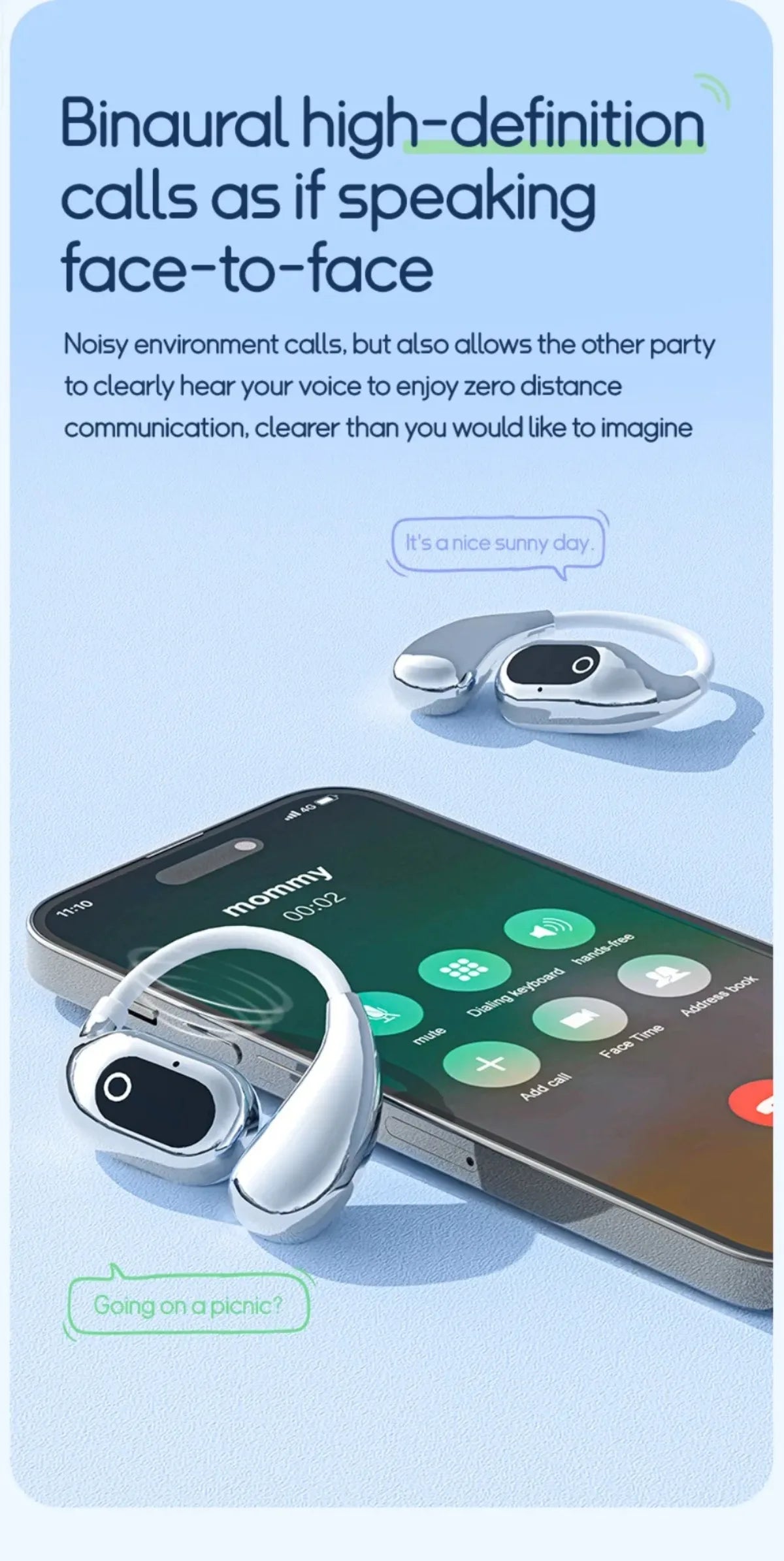 Real Time Translation Headphones 144 Languages Translator Earphones Wireless Bluetooth 5.4 Headsets for Business Office Travel