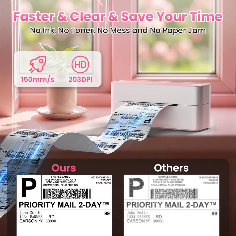 【Droshipping】Phomemo PM-241-BT Shipping Label Printer 4X6 Wireless Shipping Labels Printer for Small Business