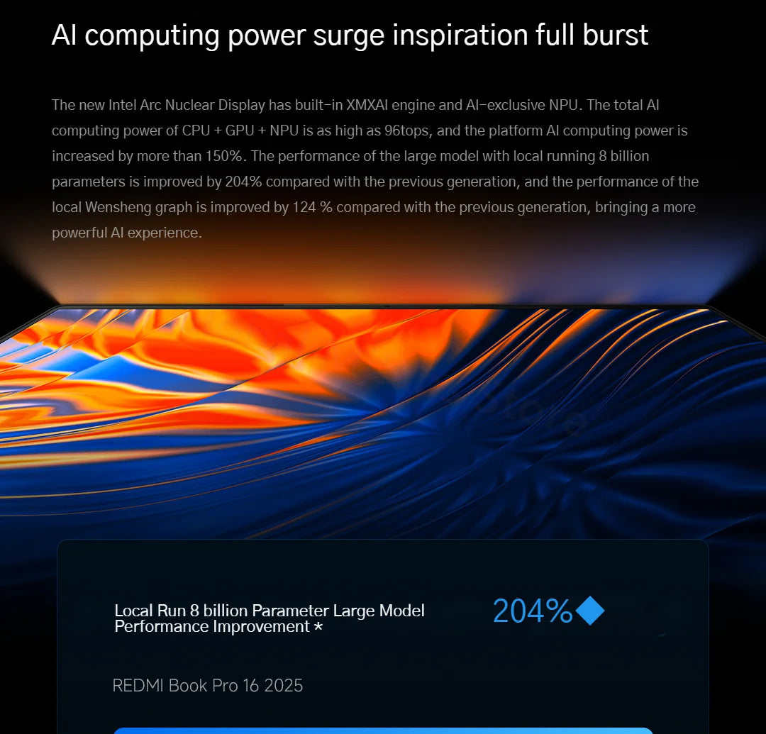 2025 Xiaomi Redmi Book Pro 16 Laptop Intel Core Ultra 7 255H/Ultra 5 225H 32G DDR5+ 1T SSD 3.1K 165Hz Office Ultrabook Notebook