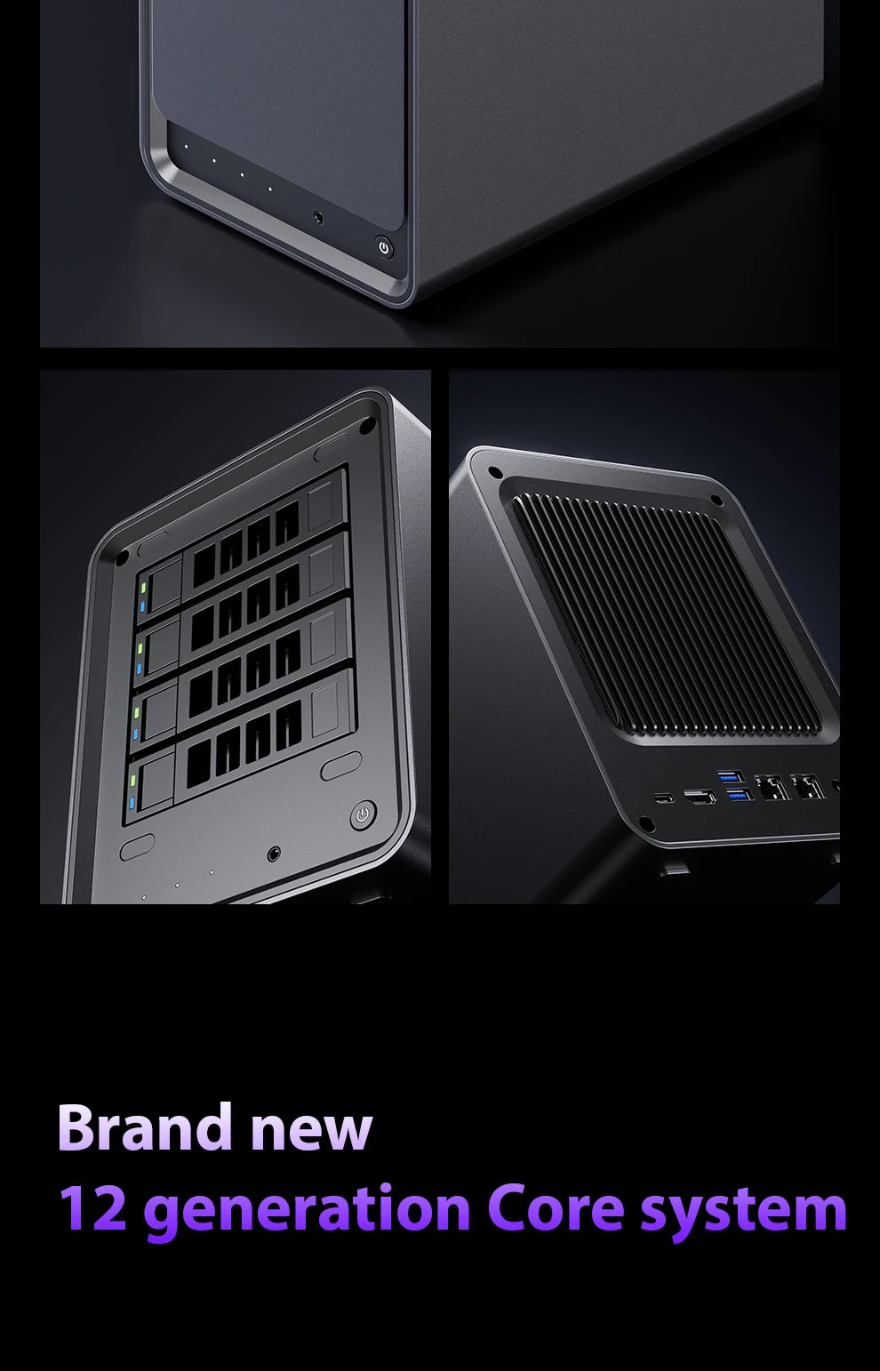 SZBOX WTR Pro NAS Mini PC with 4 Bay Twin Lake N150 DDR4 3200MHz Support 2.5/3.5" HDD*4 M.2 2280 NVMe Desktop NAS DIY Computer