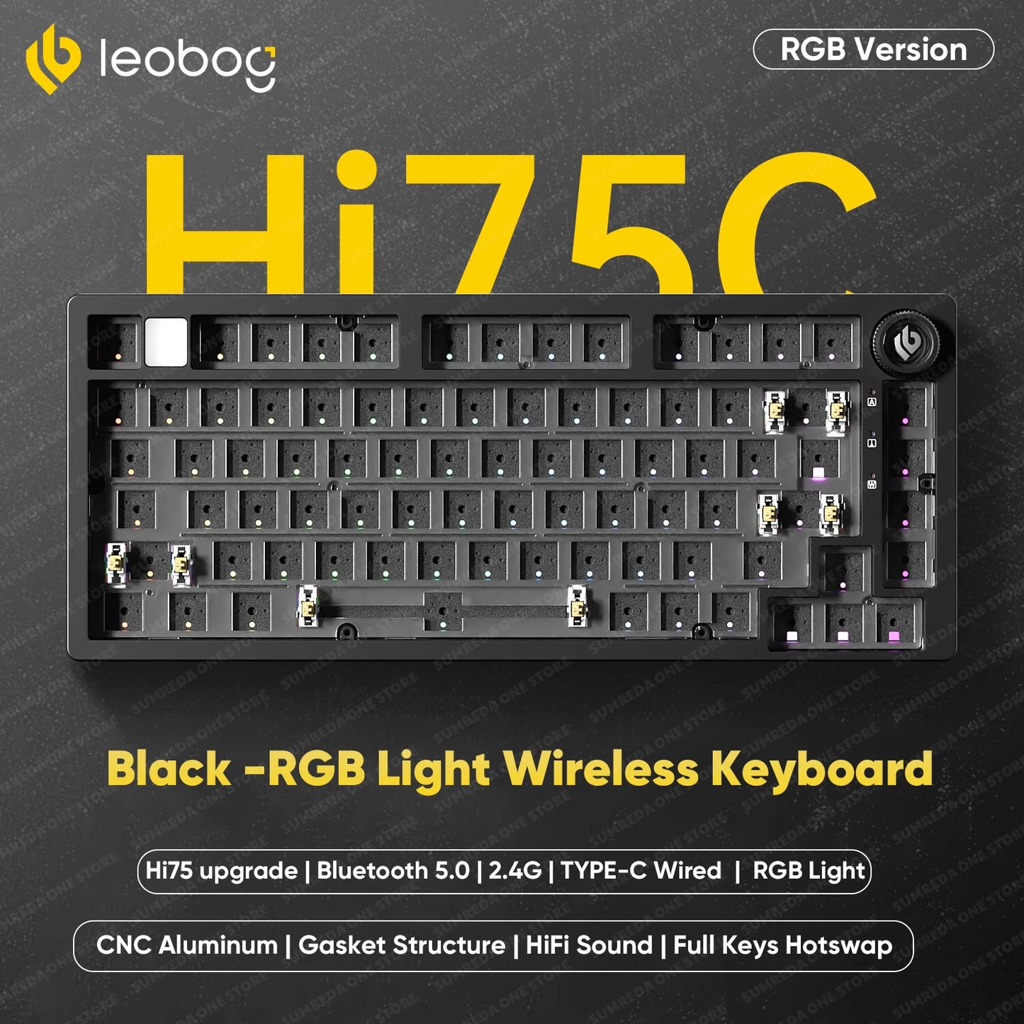 Leobog Hi75C Gaming Aluminum Wireless Mechanical Keyboard Kit Hi75 Hi75C Pro 81Keys Bluetooth 2.4G Wired  Hotswap Gamer Keyboard