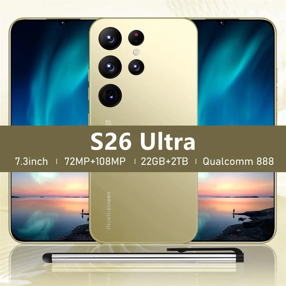 HOT 2025 new S26 Ultra original intelligent 4G 5G dual card dual standby Android 14 system global version 108MP 8000mAh battery
