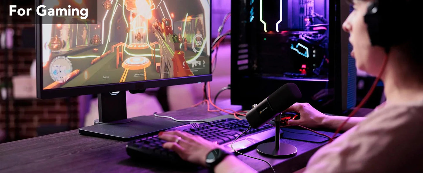 NearStream Condenser USB XLR Microphone Desktop Plug-and-Play Professional Mic pc for Gaming Streaming podcast studio Recording