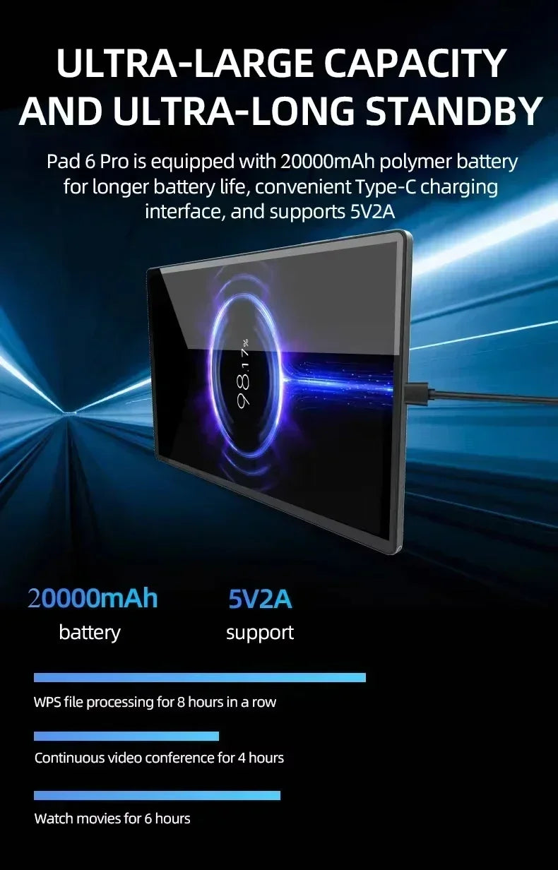 2025 Pad 7 Pro Global 11 inch tablet Android 14 16GB 1TB Snapdragon 8 Gen2 4K HD 5G WIFI Bluetooth WPS 20000mAh tablets Tab PC