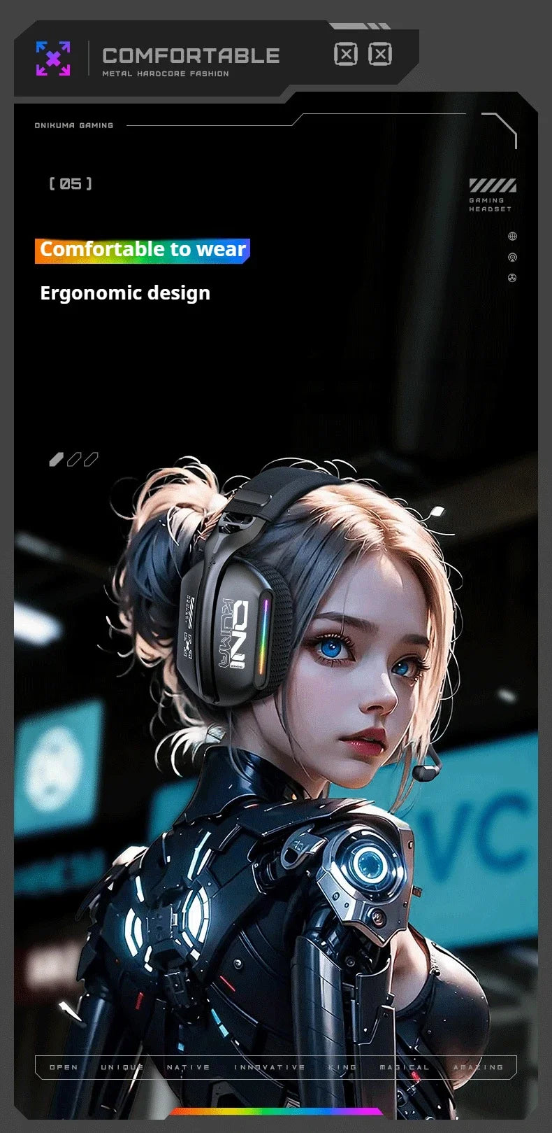 ONIKUMA Wireless Gaming Headset: 2.4G/Wired/Bluetooth 3 Modes, Bendable HD Mic, Soft Ear Pads, Immersive Sound for PC/PS4/5