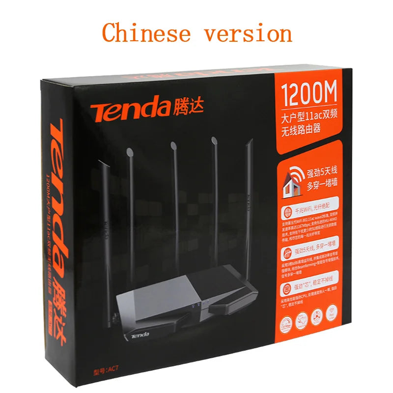 Tengda AC7 wireless router 100M port dual band home "big apartment" and "multi device" fiber optic 5G WiFi wall through "Chinese