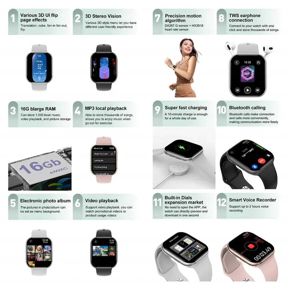 New 2025 Original For Apple Watch 10 Smart Watch x Men Body Temperature Bluetooth Call NFC GPS Sports Women SmartWatch for Apple