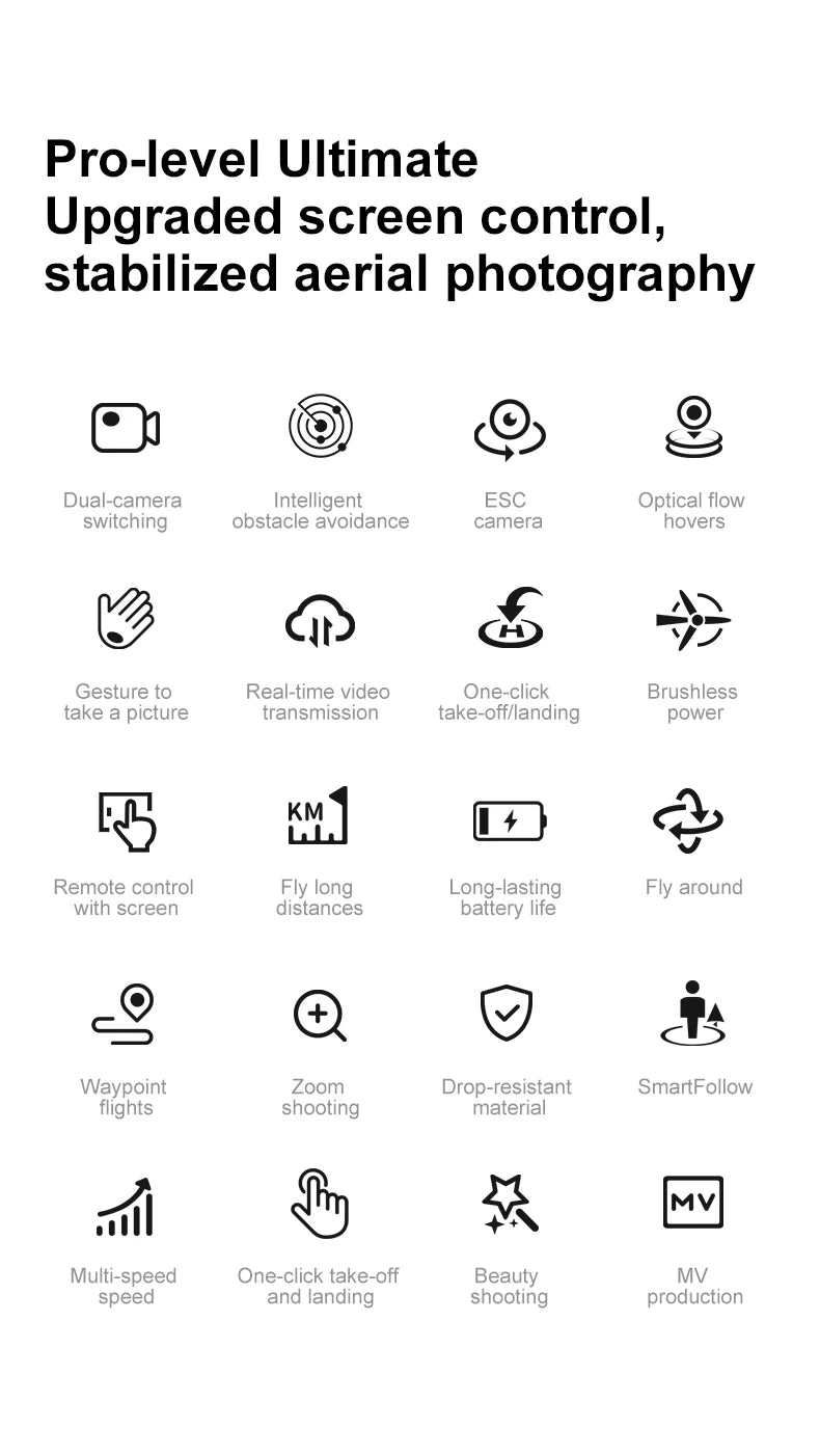 New D13 Drone 4K Professional Three HD Camera with Large Screen 5G WIFI FPV Dron Brushless Optical Flow Hover Folding Quadcopter