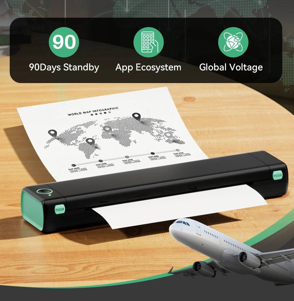 Phomemo M08F Wireless Thermal A4 Printer Bluetooth, Portable Label Maker for Home Office Shipping, Compatible iOS Android PC