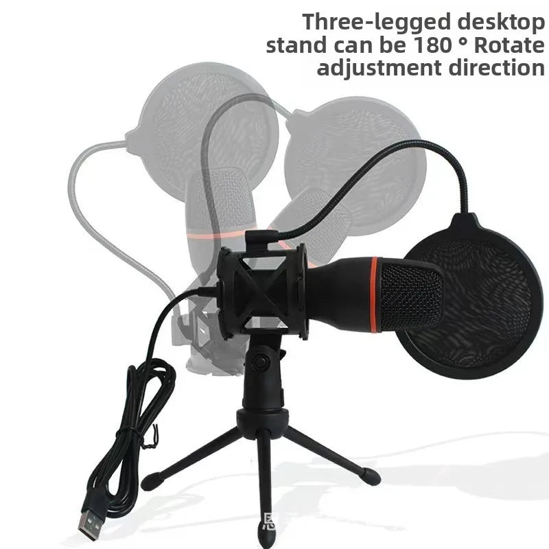 3.5MM/USB Condenser Microphones Professional Microphone Karaoke System Gaming Singing Recording Micro Mic for Computer Laptop