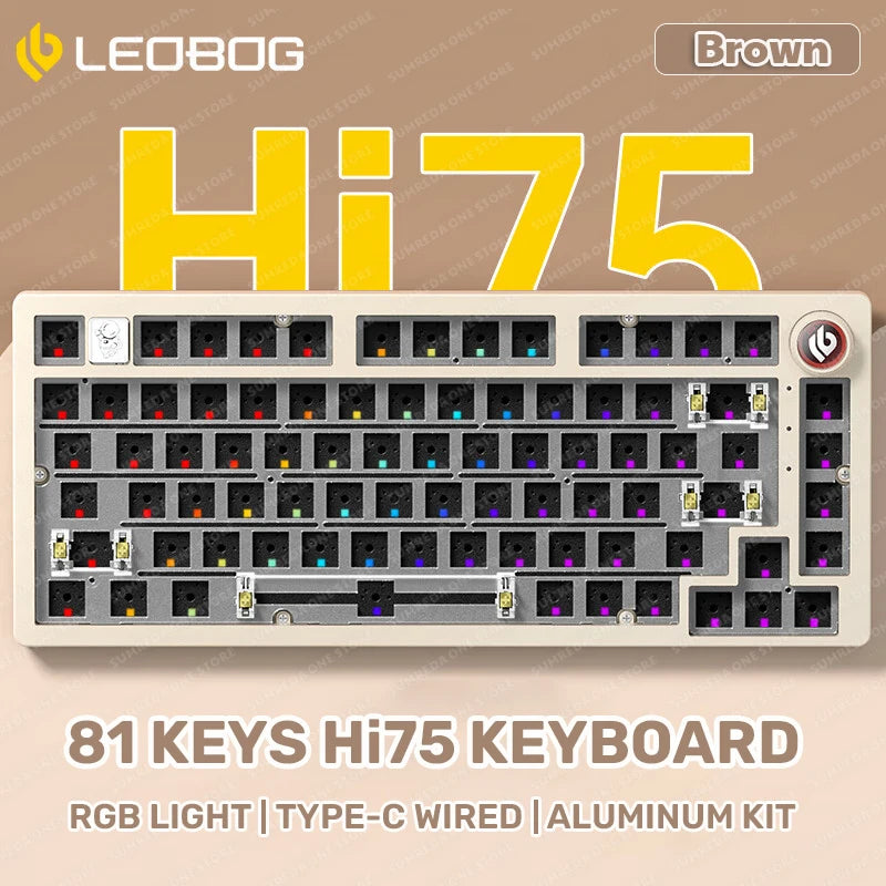 LEOBOG Hi75C Pro Hi75 Sugar65 Custom Mechanical Keyboard Aluminum Kits Hot Swap Wired Gaming Keyboard RGB Gamer Gasket Keyboard