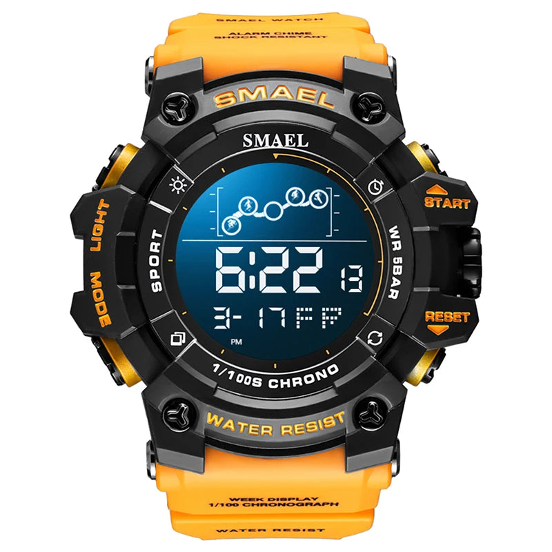 SMAEL Digital Watches Sports for Men 50m Waterproof LED Watches 8082 Men;s Wristwatches Digital  Clock Mens Sport Watches