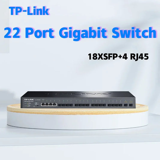 TP-LINK Full Gigabit Web Network Management Switch TL-SG2422F 18 Gigabit SFP ports 4 10/100/1000Base-T RJ45 ports VLAN QoS