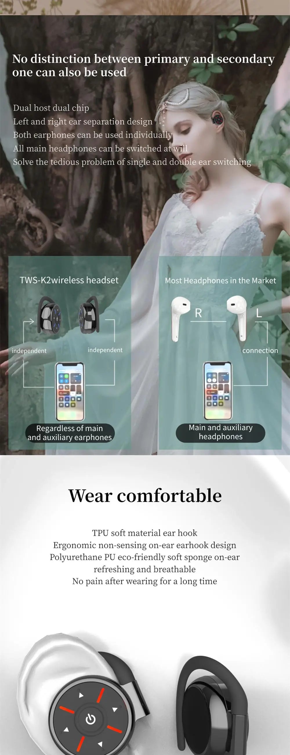 TWS Wireless Earphones Bluetooth Noise Canceling earbuds Stereo Headphones Sports Gaming Headset With Mic for Smartphones Xiaomi