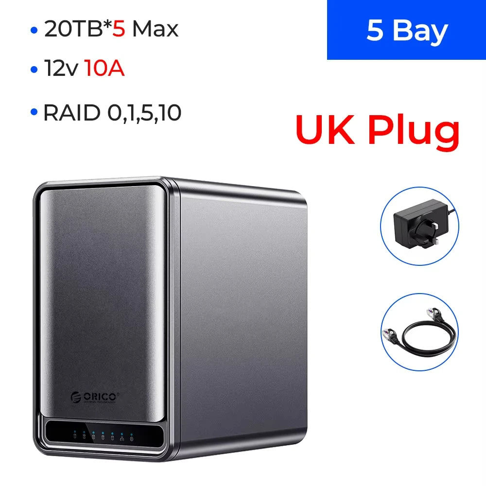 ORICO USB 3.2 MetaCube Household Storage SATA NAS 2/5 Bay HDD/SSD Enclosure 40TB/100TB House Personal Cloud Serve Smart Backup
