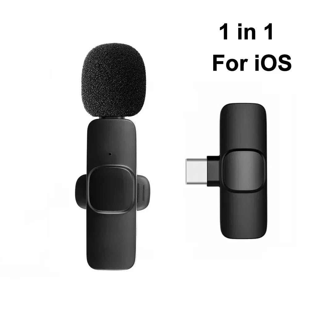 3 In 1 Wireless Lavalier Microphone for Android 3.5mm for radio Live Recording Noise Reduction Professional Mini Microph