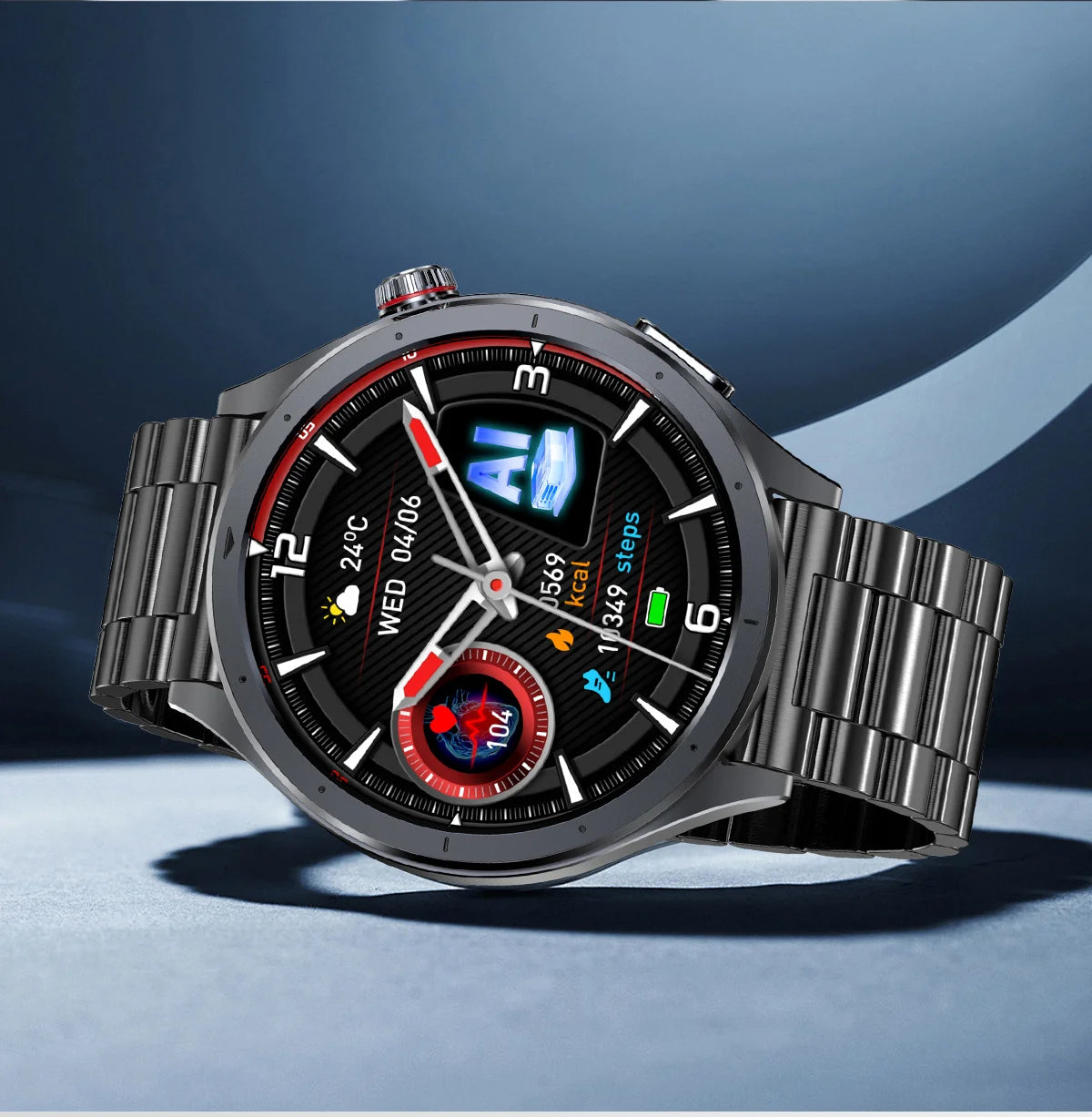 2025 New Body Fat Analysis Health Smart Watch ECG+PPG Uric Acid Blood Pressure Blood Oxygen Clock Call Smart Watch For Men Women