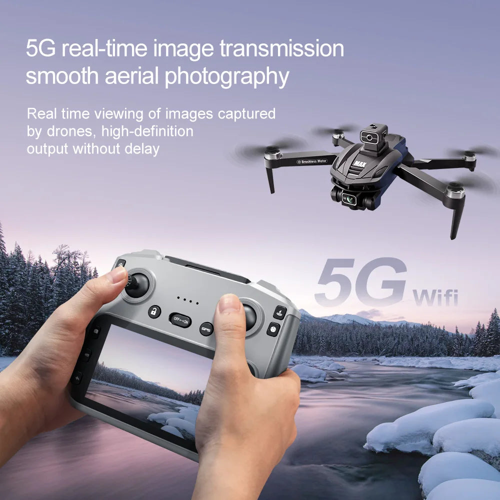 2025 New V168 Max Drone 8K Professional 5G GPS HD Dual Camera Photography 5KM Brushless Foldable Large Screen RC Quadcopter Toys