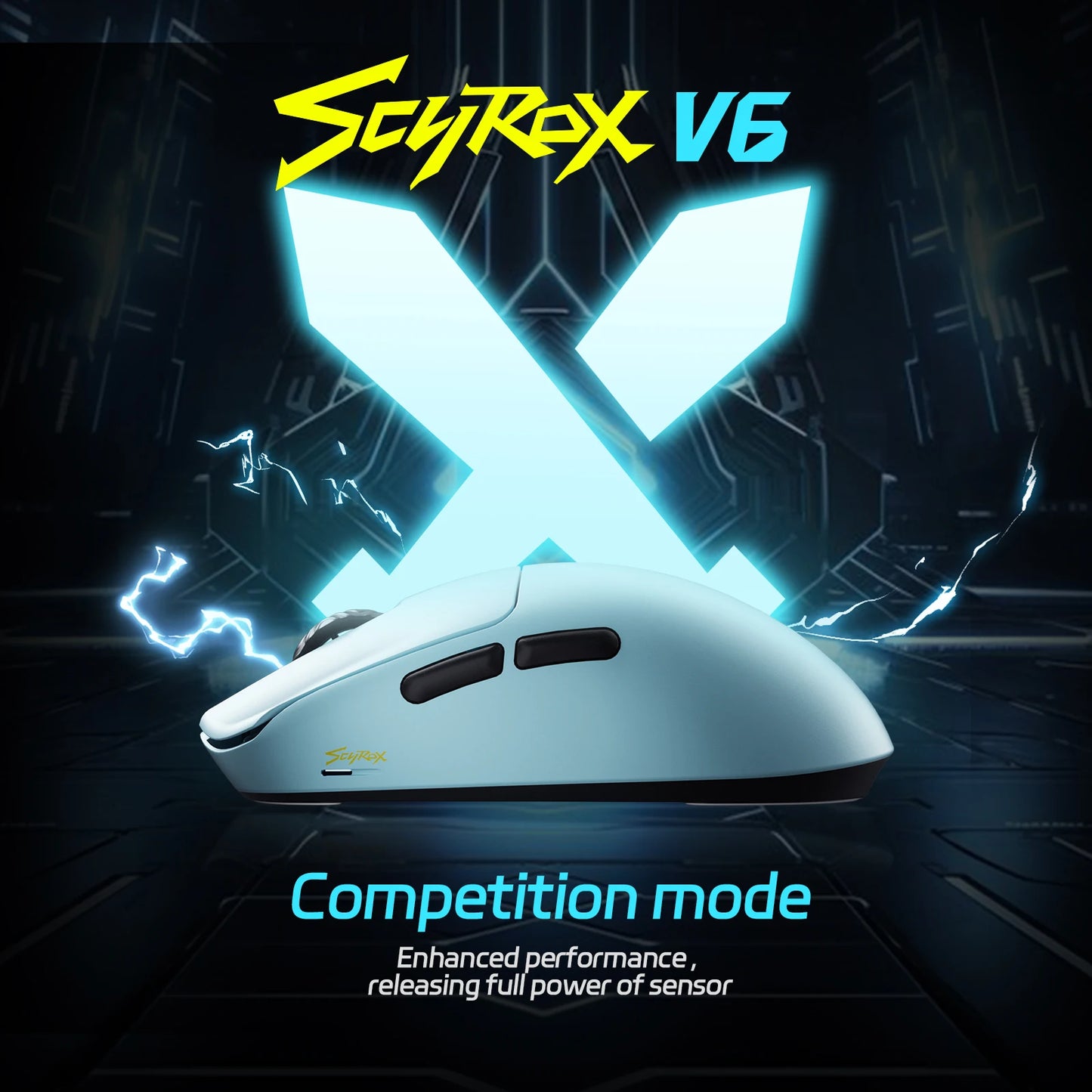 SCYROX V6 Gaming Mouse, Pixart 3950, Omoron Switches, Web Based Software, 8K Dongle Included