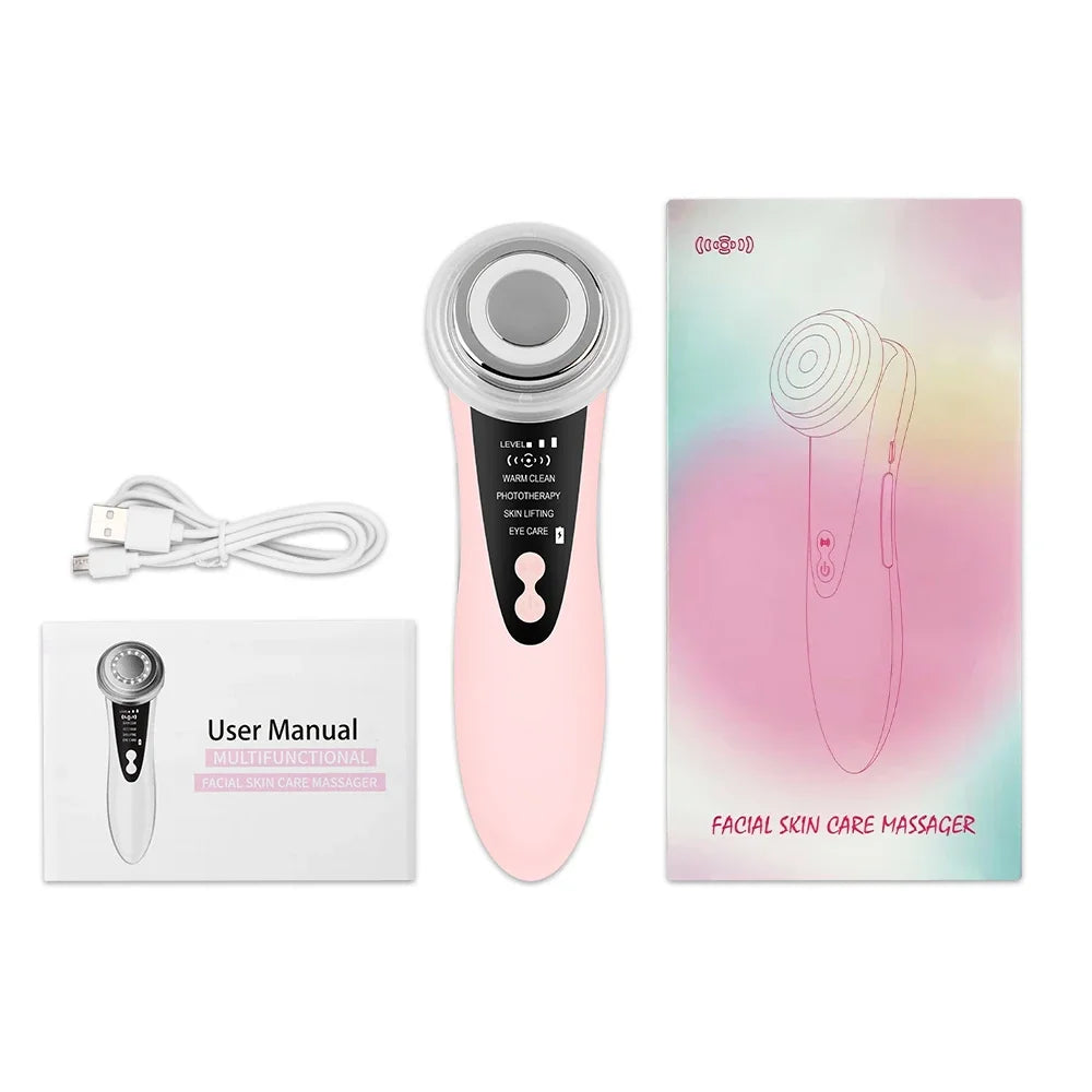 7 in 1 Face Lifting Device EMS RF Microcurrent Skin Rejuvenation Facial Massager Light Therapy Anti Aging Wrinkle Beauty tools