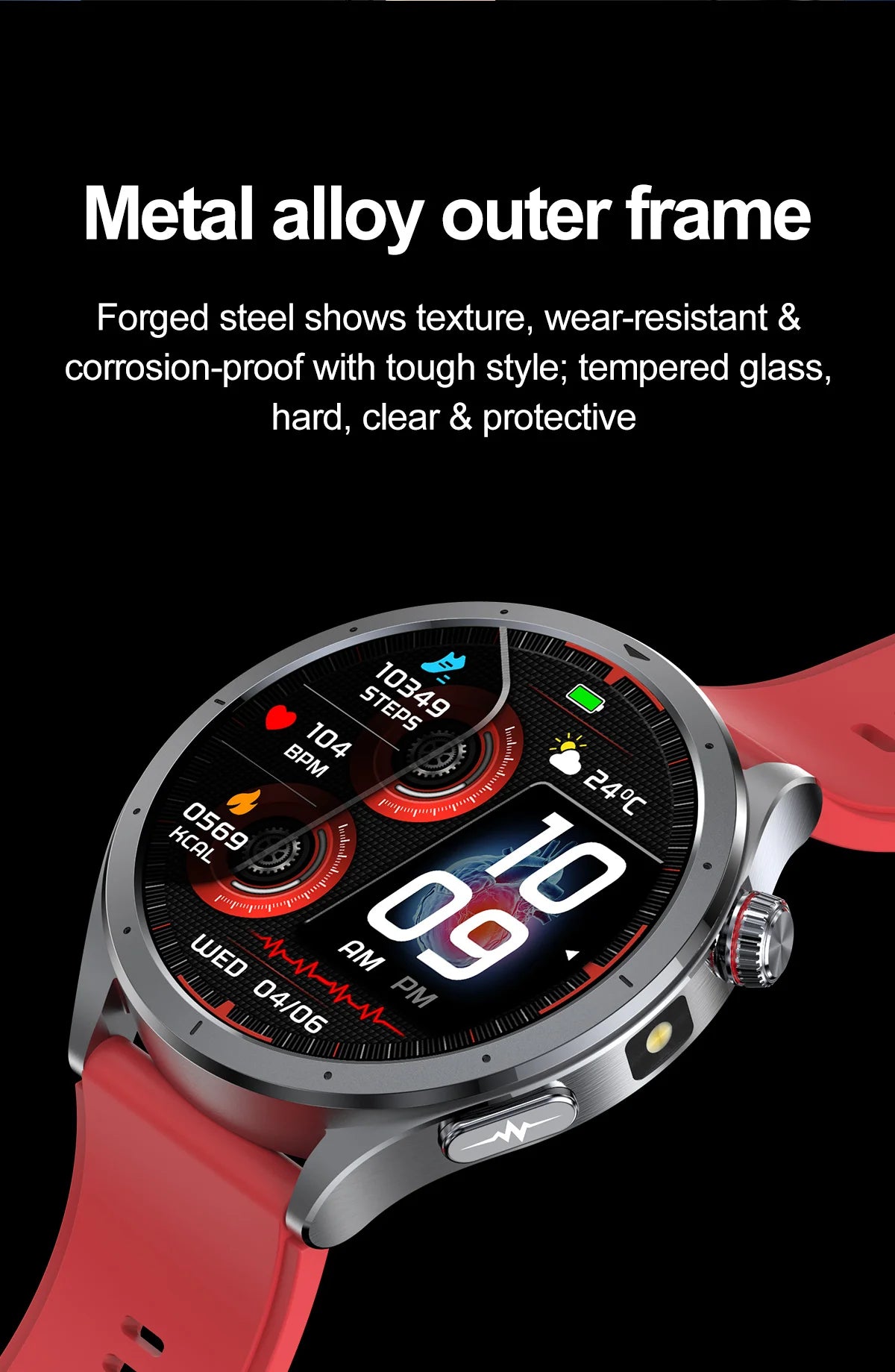 2025 New Body Fat Analysis Health Smart Watch ECG+PPG Uric Acid Blood Pressure Blood Oxygen Clock Call Smart Watch For Men Women