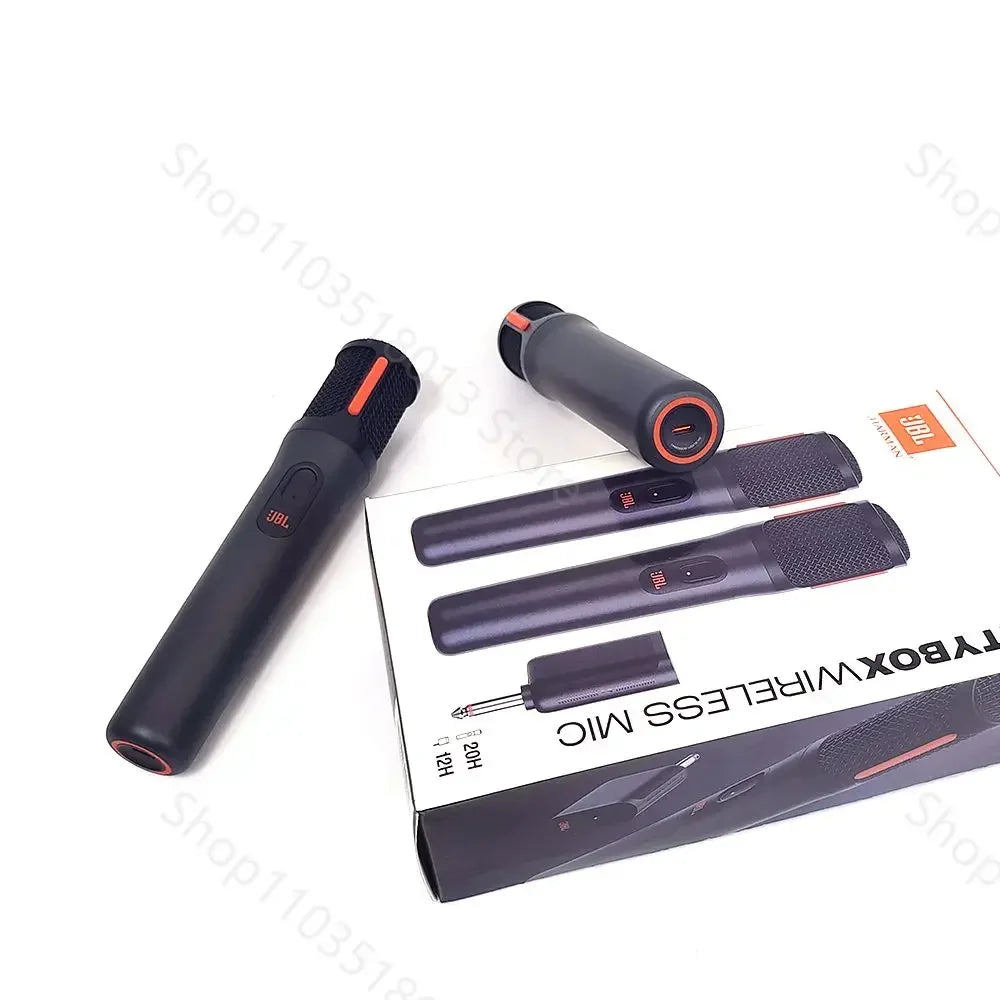 JBL Digital partybox PB UHF wireless rechargeable portable microphone system with dual-channel receiver voice crisp sound