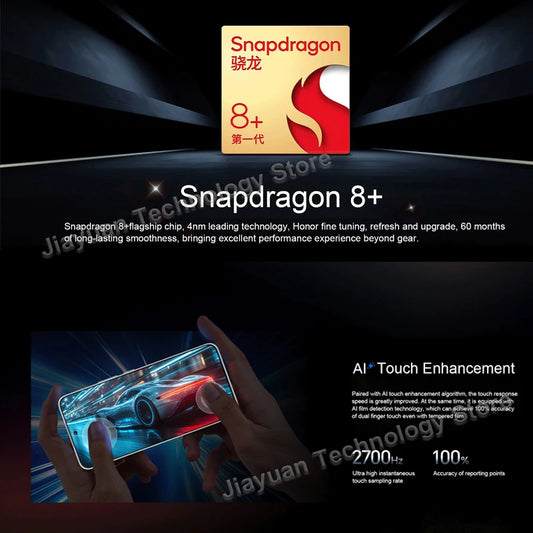 Original HONOR X60 GT 5G Mobile Phone 6.7" AMOLED Display Snapdragon 8+ Gen 1 Battery 6300mAh 80W Charging GMS Smartphone