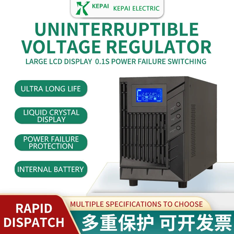 High Quality UPS Power Supply 3KVA Online Ups Voltage Regulator 2400W LCD Display Computer Emergency Backup Power Supply