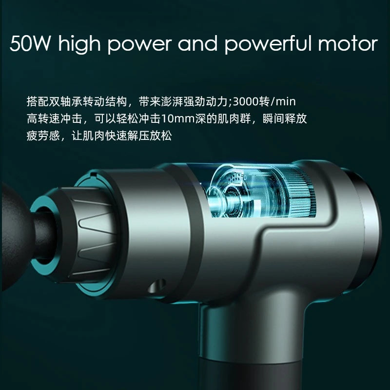 Muscle Massage Gun Fingerprint Screen Vibration Massage Fascia Gun Massage Body Neck Back Deep Relaxation Tools