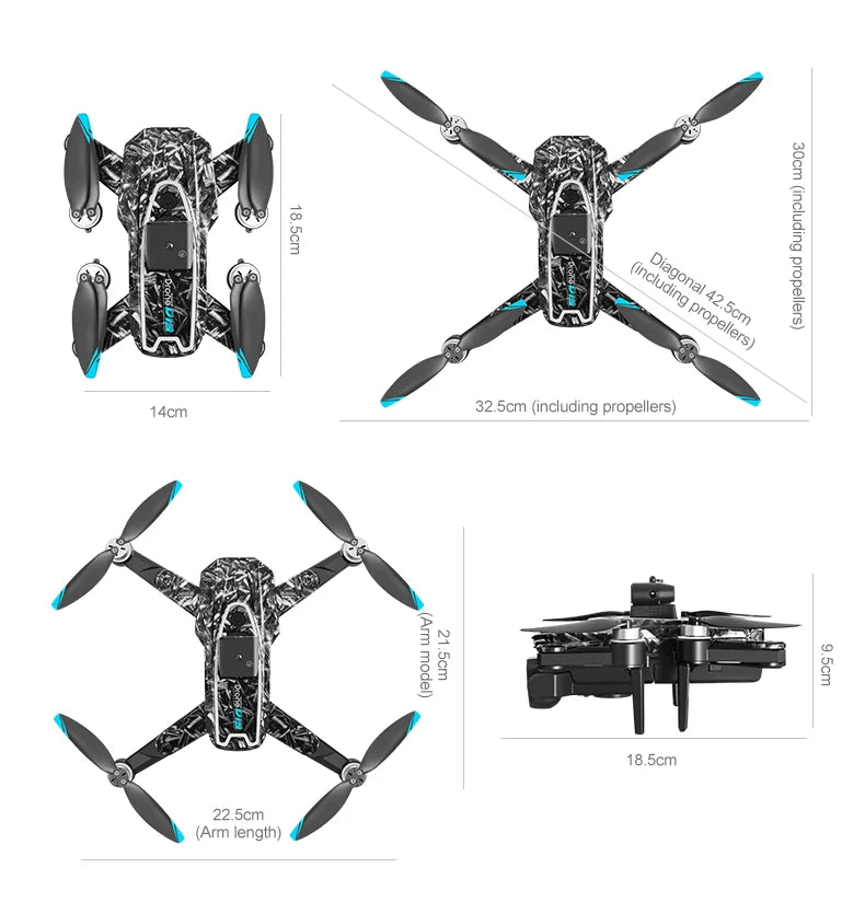 New D13 Drone 4K Professional Three HD Camera with Large Screen 5G WIFI FPV Dron Brushless Optical Flow Hover Folding Quadcopter