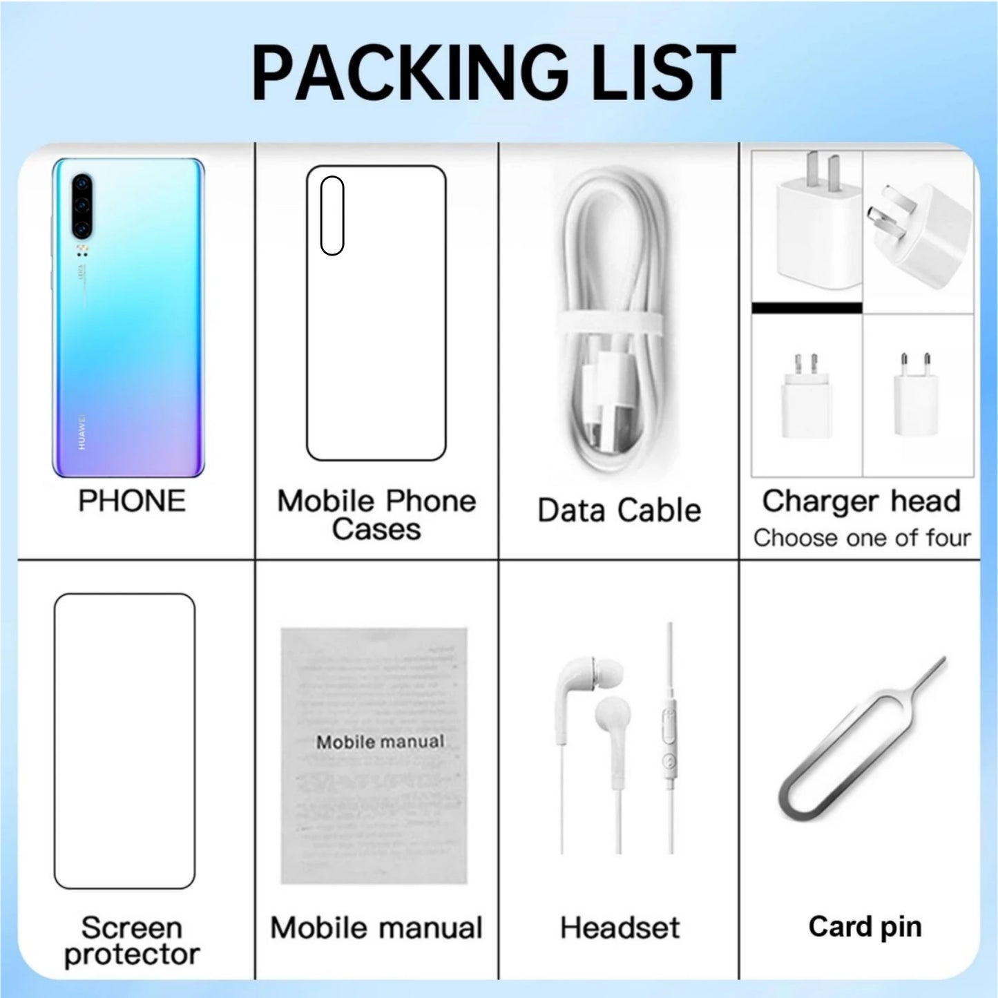 Huawei P30 Global Unlock Smartphone Android,6.1 inch,40MP,8+256GB ROM,4G Mobile phones,Google Play Store,Dual SIM,Cellphones