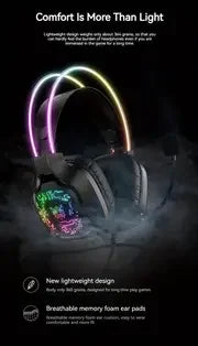 ONIKUMA X22 Gaming Headset RGB Dynamic Lighting Wired Over-Ear Adjustable Headphones With Mic 50MM For PC PS4 Xbox PS5 Gift