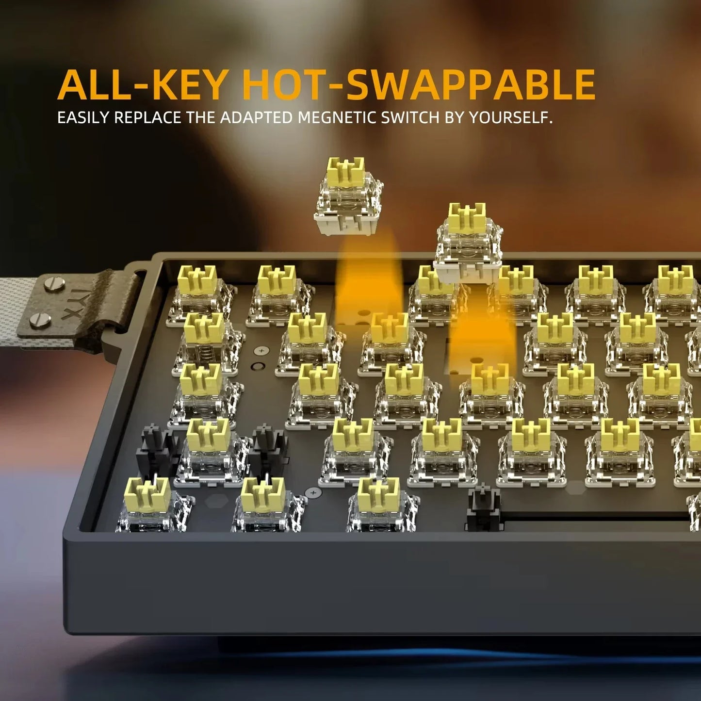 IYX MU68 Pro Mechanical Keyboard Magnetic Switch 8k RT0.04 RGB Backlit Hot Swap E-sports Gamer Keyboard Wired Aluminium Alloy