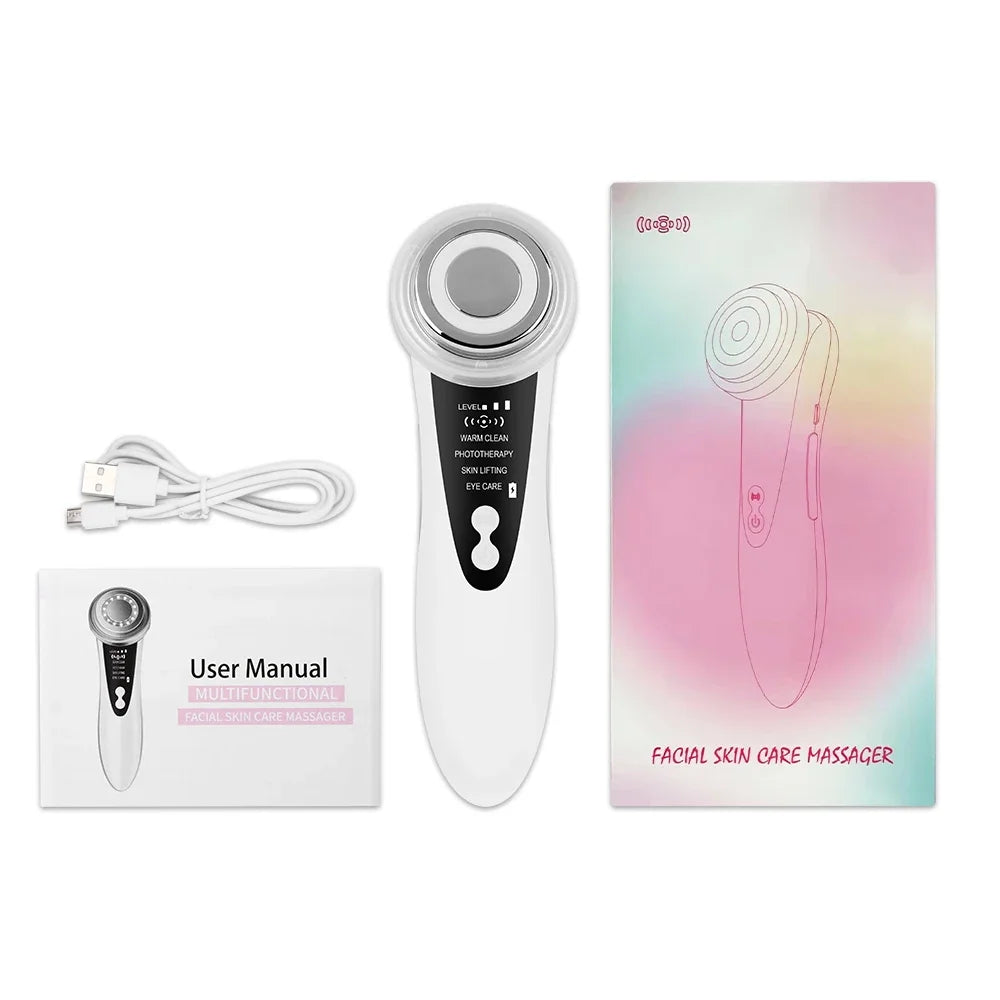 7 in 1 Face Lifting Device EMS RF Microcurrent Skin Rejuvenation Facial Massager Light Therapy Anti Aging Wrinkle Beauty tools