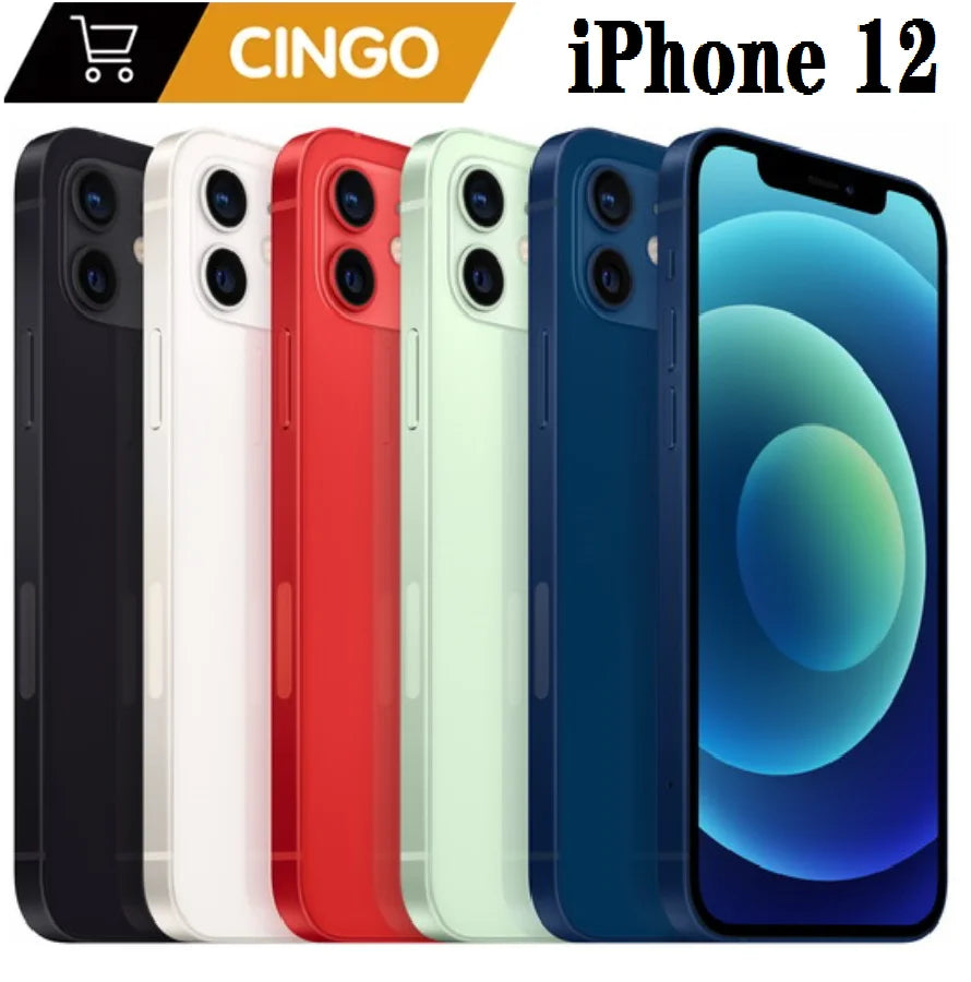 Apple iPhone 12 Face ID 6.1" 4G RAM 64GB/128GB/256GB ROM Unlocked Smartphone OLED Screen A14 Bionic Chip Dual 12MP Cameras 12
