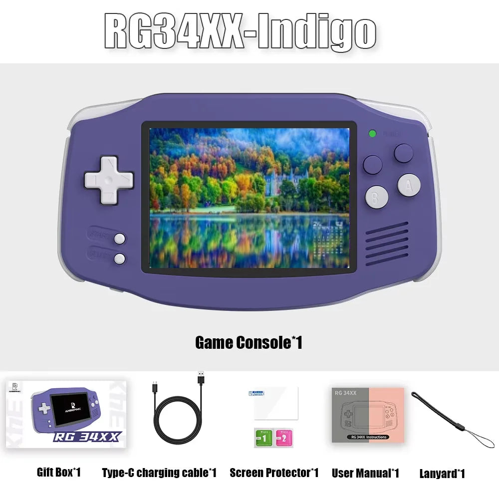 ANBERNIC RG34XX Handheld Game Console 3.4inch IPS Screen Linux 64-bit System RG 34XX 32G Retro Video Game Players WiFi PSP Gift