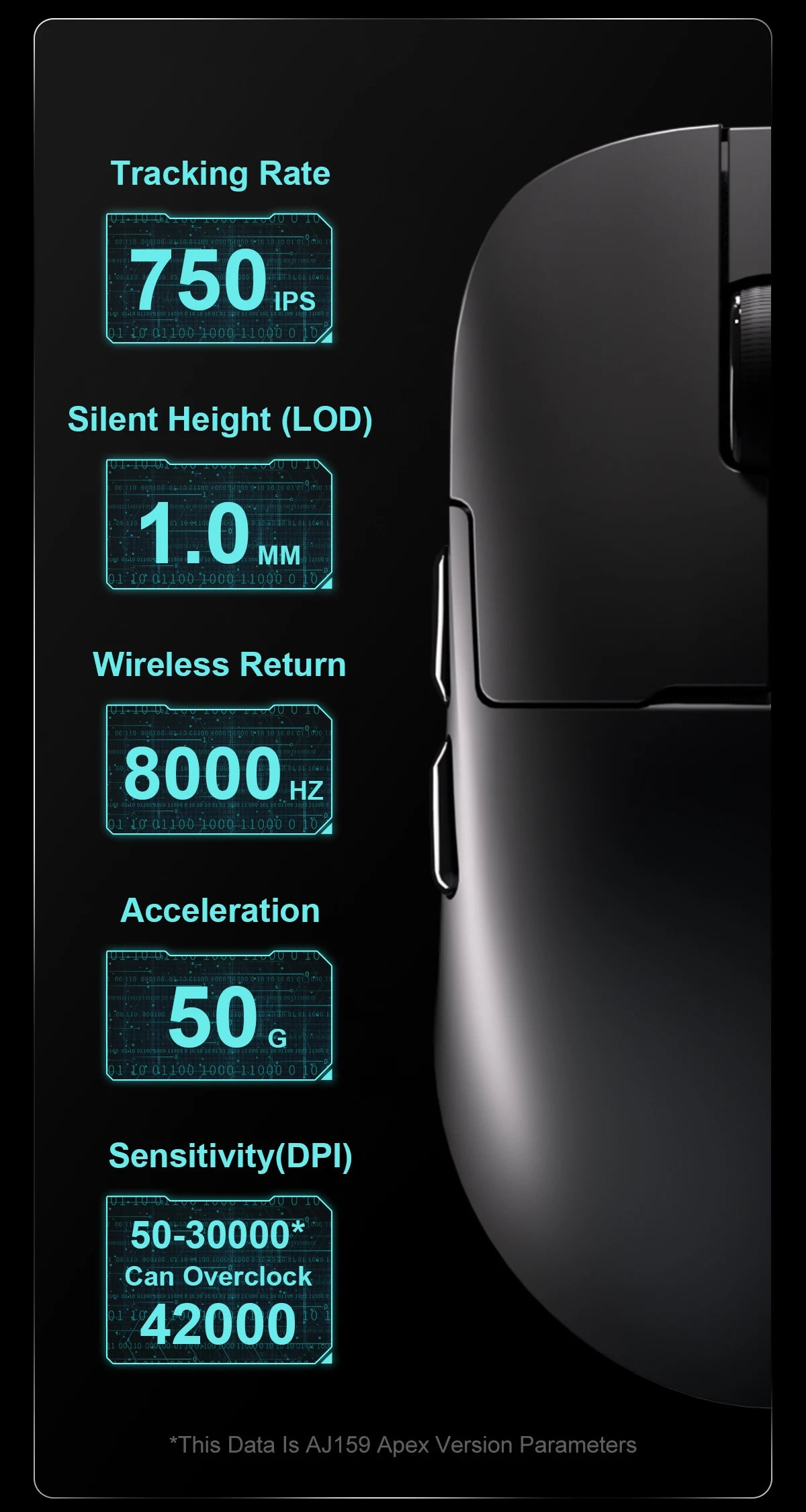 AJAZZ AJ159 APEX/AJ159PRO Wireless Gamer Mouse with RGB Magnetic Charging Base Lightweight  AJ159P Gaming Mouse for PC Laptop