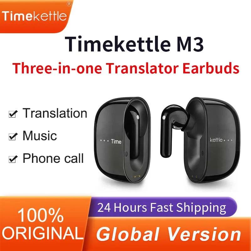 TimeKettle M3 Language Simultaneous Translator Headset Business Interpretation Earphone Travel Voice Translation Earbuds