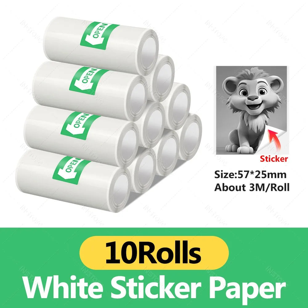 58mm Photo Label Portable Mini Thermal Printer Sticker Memo Tag Printing Cute Bluetooth Printer for IOS Android or 57mm Paper