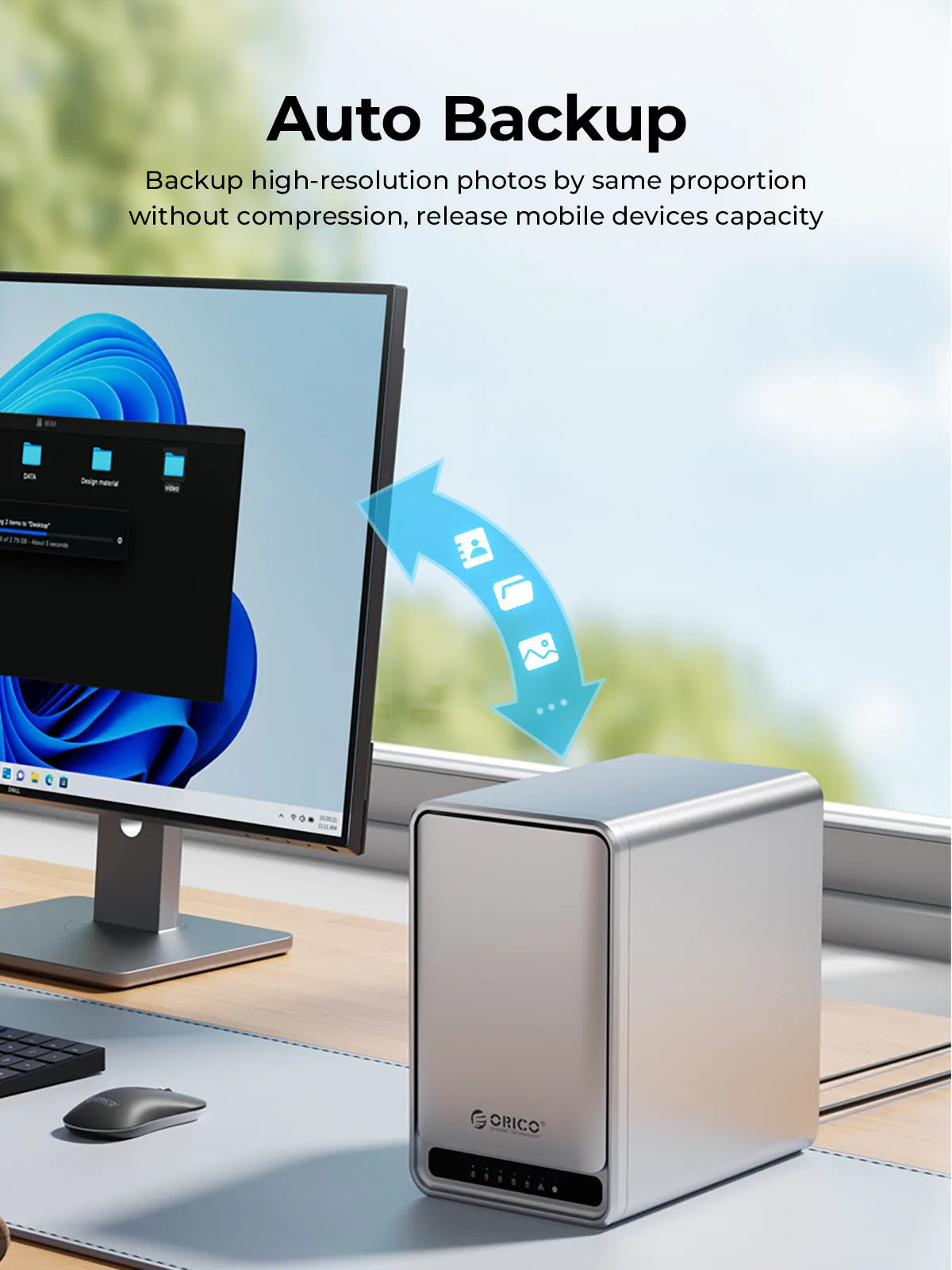 ORICO USB 3.2 MetaCube Household Storage SATA NAS 2/5 Bay HDD/SSD Enclosure 40TB/100TB House Personal Cloud Serve Smart Backup