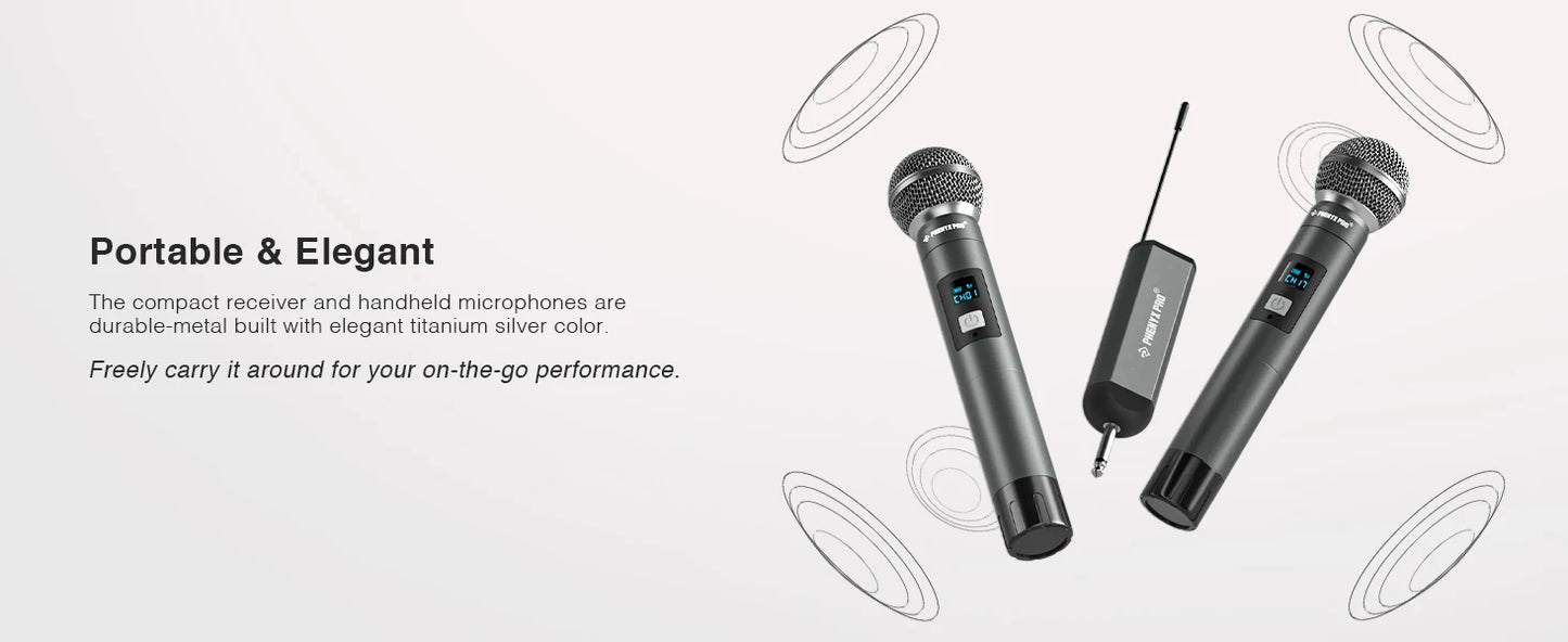 2 channel Digital Portable Wireless Microphone UHF Recording Karaoke Mic 900mhz Professional Handheld Mic Church PDP-2
