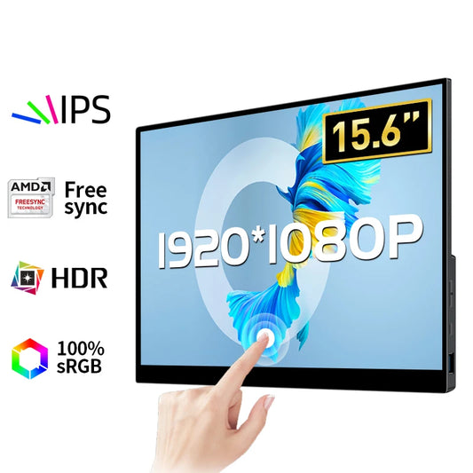 14/15.6 inch 1080p FHD Portable Monitor Touch Screen Dual Speakers HDR IPS 100%sRGB Gaming Display for Laptop Xbox PS4/5 Switch