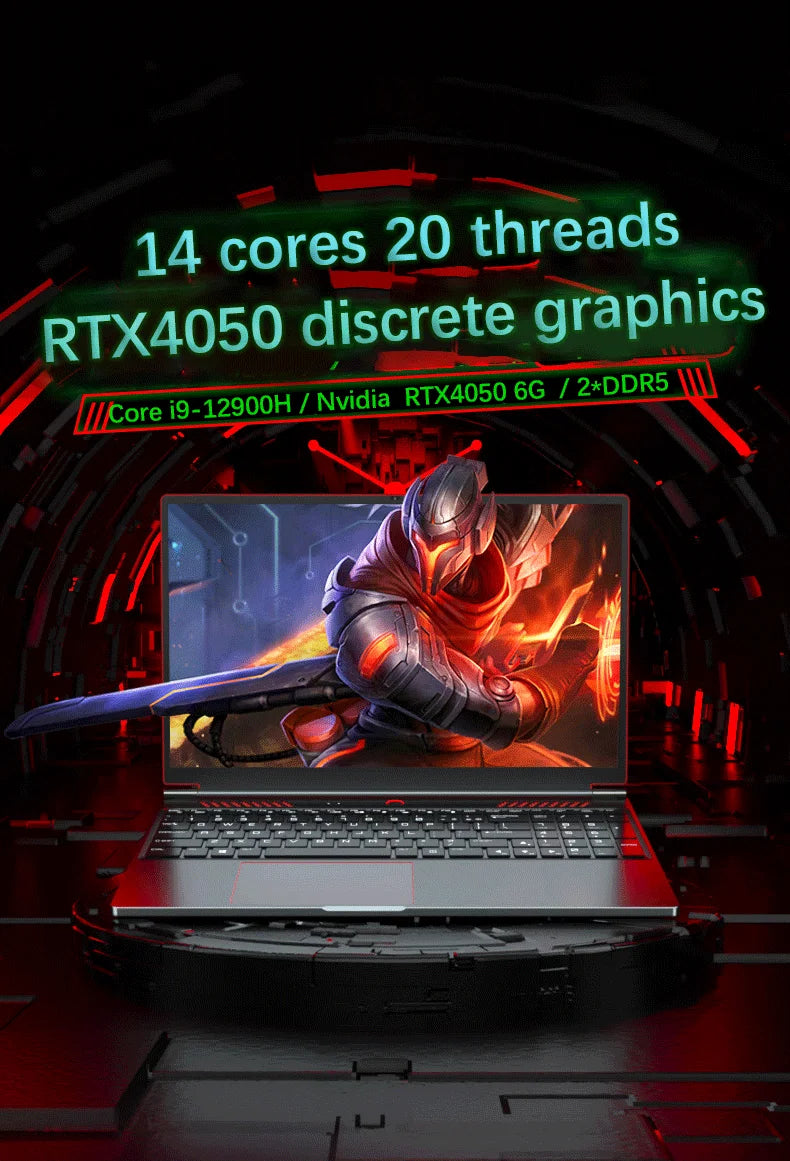 x S6 16.1 Inch Gaming Laptop RTX 4050 6G Intel Core i9-12900H i5-12450H windows 11 pro Ma64GB 2*DDR5 2*M.2 4TB office computer