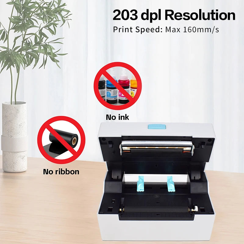 4inch Thermal Shipping Label Printer 9220USB/Bluetooth Compatible with Windows/Mac Barcode Label Printer 100*100/150mm