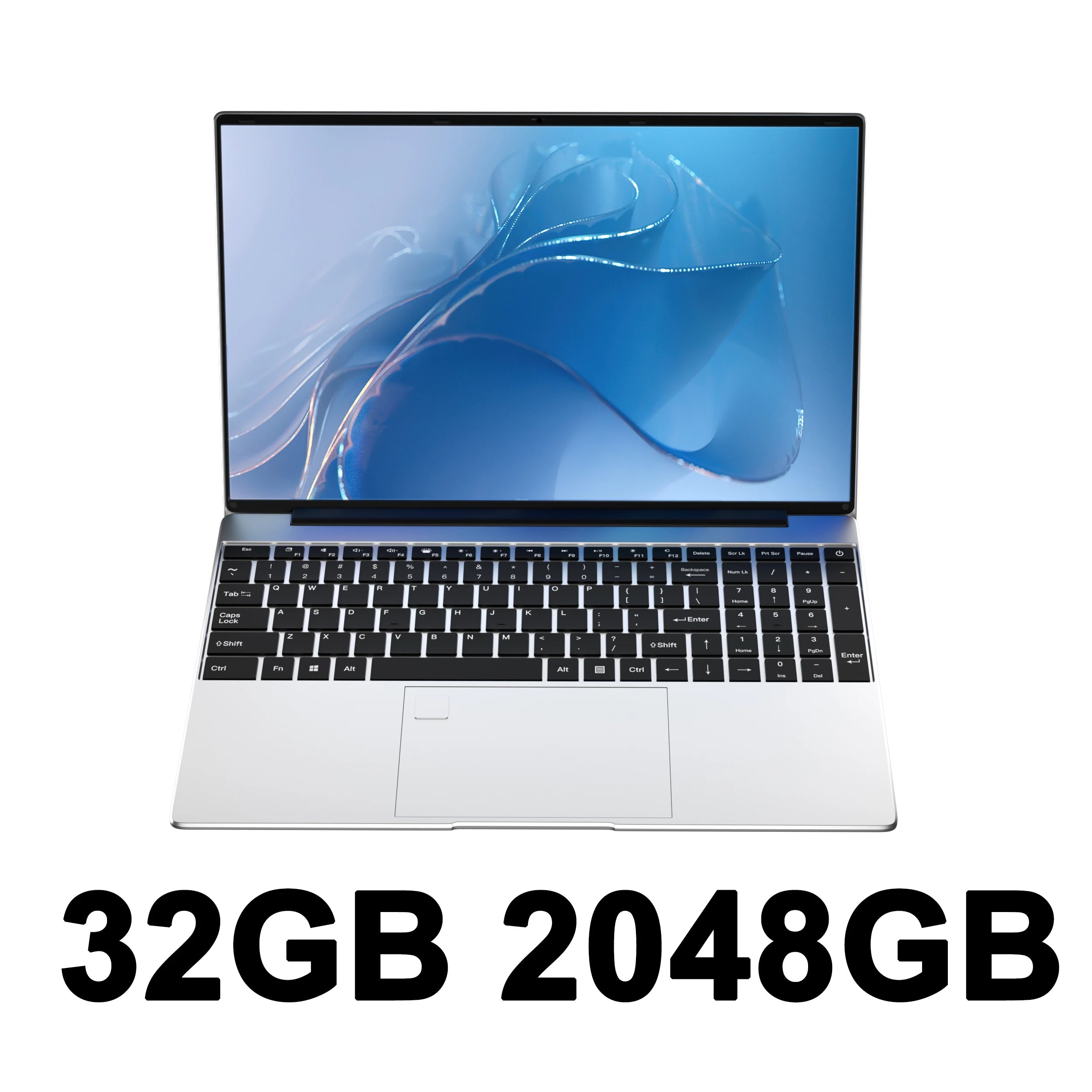 New Ultra Slim 15.6" Laptop N95 32GB RAM 2048GB SSD 7500mAh Battery  Notebook Gamer Office Study Computer PC Windows 11 Pro
