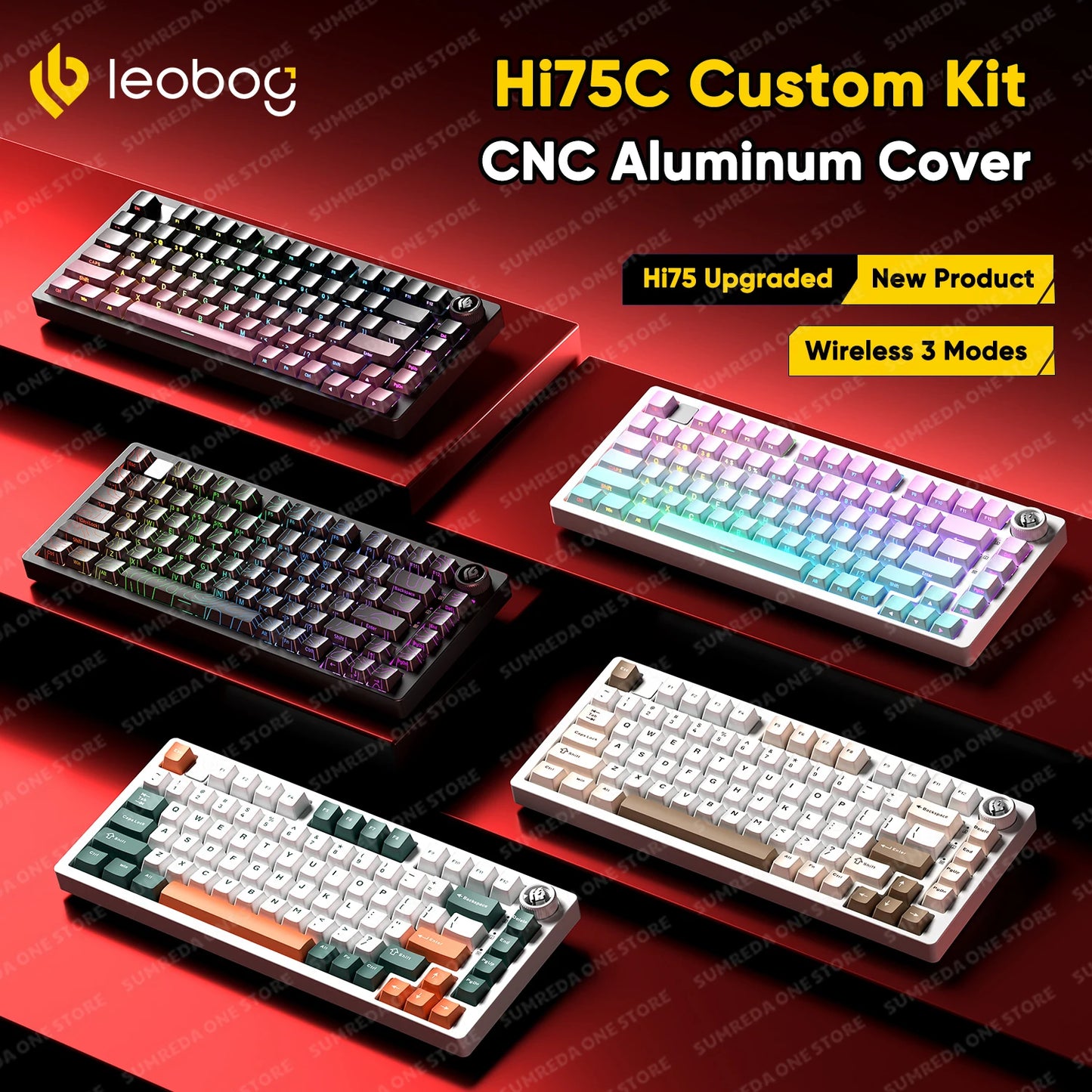 LEOBOG Hi75C Pro Hi75 Sugar65 Custom Mechanical Keyboard Aluminum Kits Hot Swap Wired Gaming Keyboard RGB Gamer Gasket Keyboard